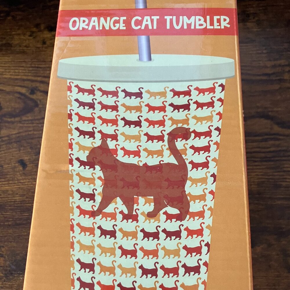 Orange Cat Cup
- 17 ounce Orange Cat Insulated Tumbler with Lid & Straw